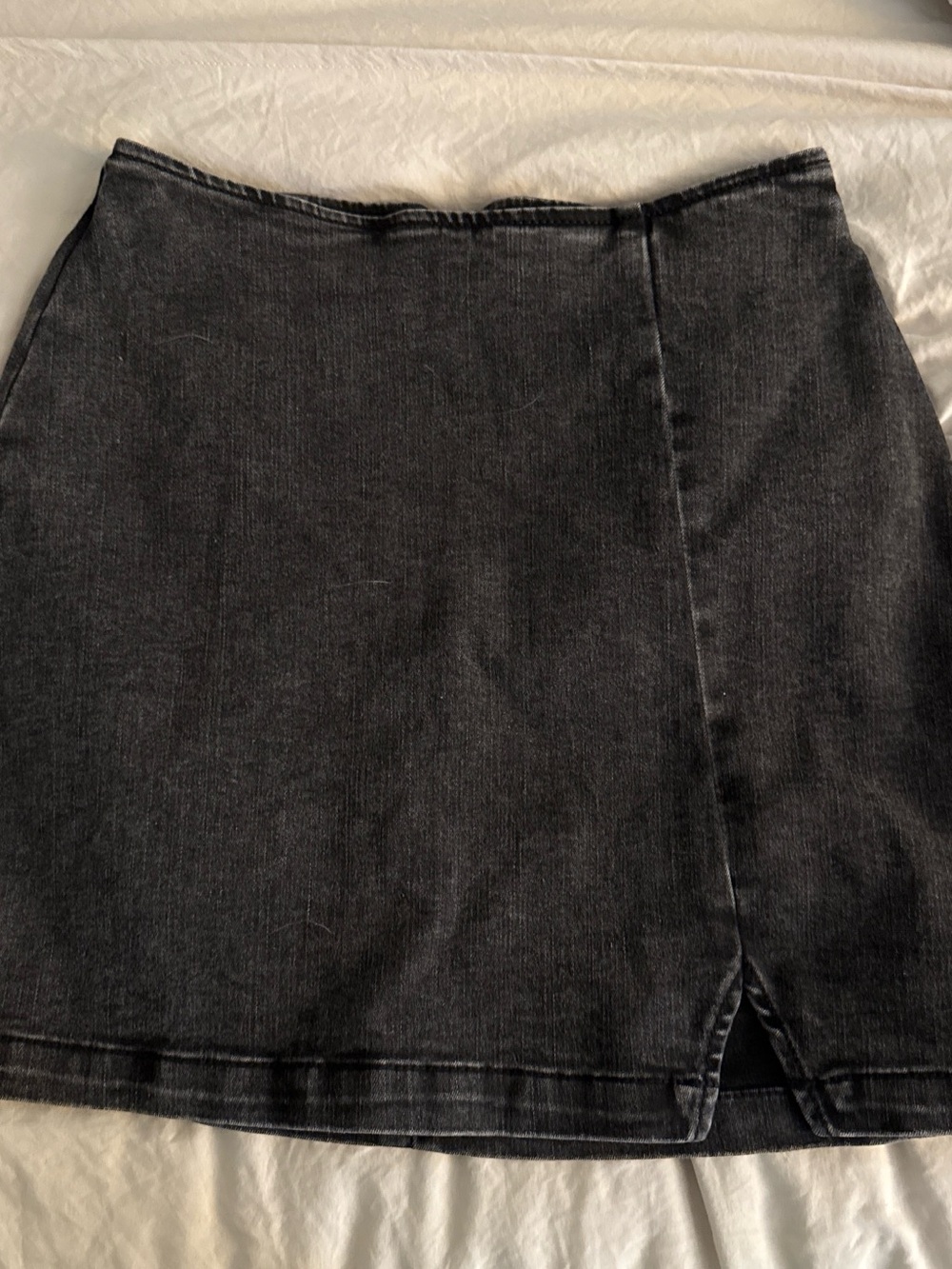 wild fable Black Washed Denim Mini Skirt